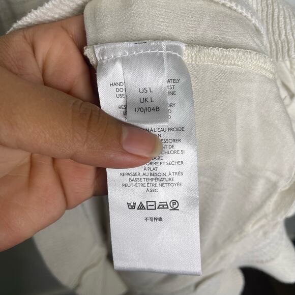 Anthropologie Womens Dress Size L White Sleeveless Knitted Crochet Style Lined - Picture 4 of 16